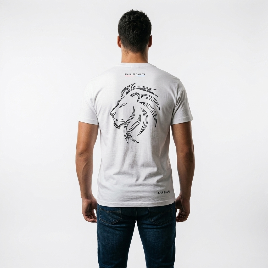 BearShape × News Gones T-shirt Lion, blanc