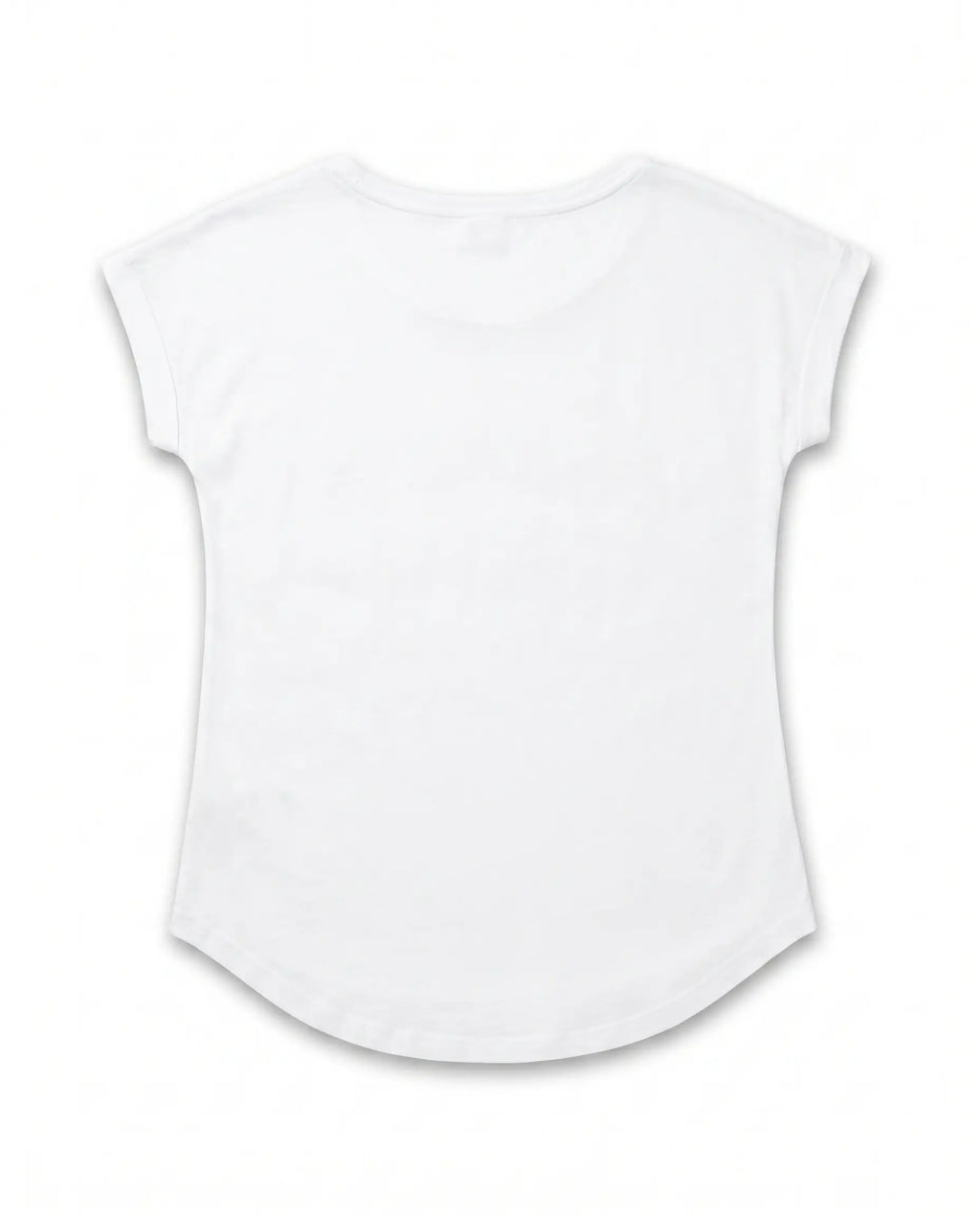 T-shirt  femme blanc transparent bas arrondi 2